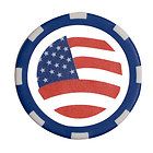 Poker Chip Golf Ball Marker   USA Flag   Double Sided   11.5g 1.5 