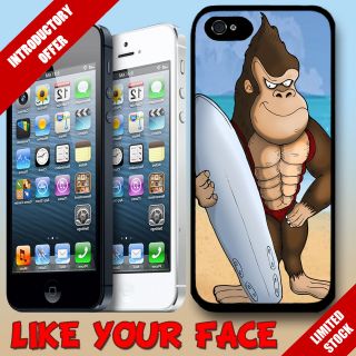 Funny cartoon Silverback Gorilla surfing animal phone case cover for 