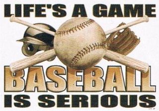 LIFES A GAME BASEBALL IS SERIOUS Sport Team Game Fans Players Funny T 
