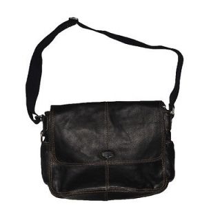 Fossil Mens Messenger Bag MBG5818001 Black Genuine Leather NWT
