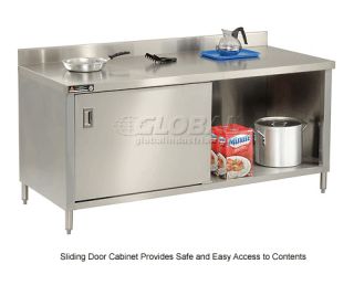 Cabinet Work Benches  Stainless Steel w/Sliding Doors  60x30 Cabinet 