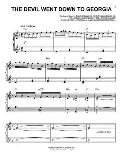 Look inside The Devil Went Down To Georgia   Sheet Music Plus