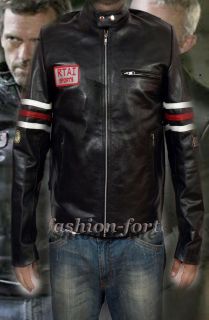 House MD Dr Gregory Biker rider Leather Jacket Free Custom SIZING 