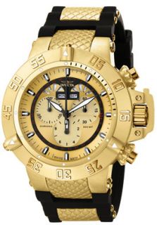 Invicta 5697 Watches,Mens Subaqua Chronograph Gold Color Dial Black 