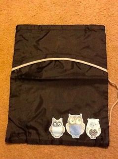 Thirty One Gifts   Cinch Sac   Black With Owl (New)