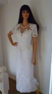 1980S VINTAGE GLORIA VANDERBILT WEDDING DRESS/EVENING GOWN size10/12