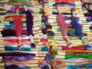 100 Hand Embroidery Silk/Rayon Stranded Skeins Thread