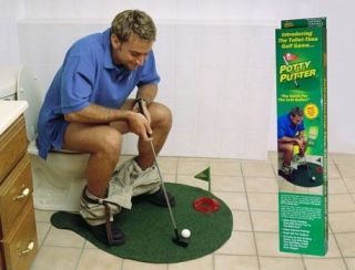   Putter Putting Toilet Bathroom Golf Game Novelty GIFT   SMASHED BOX