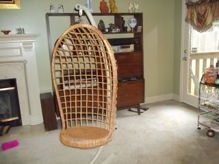 Vintage Mid Century MOD HANG Hanging Chair Rattan/Bamboo/​Wicker 