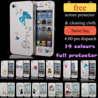 NEW STYLISH FULL BODY PROTECT HARD CASE COVER FITS APPLE IPHONE 4 4S