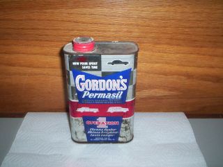 Vintage Copyright 1975 Gordons Permasil of Wall PA Polish Wax Tin Can 