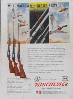 1951 WINCHESTER MODELS 12 25 21 SHOTGUNS AD   New Haven CT