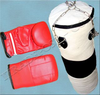 boxing/punching/kicking Canvas bag w/chain,Punch gloves 