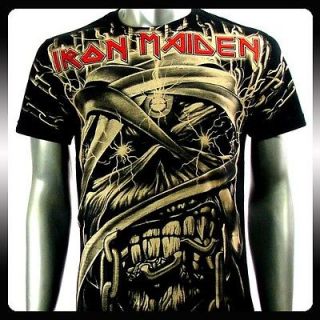 Iron Maiden Heavy Metal Men Rock Punk T shirt Sz L Biker IR18