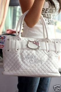 Hello Kitty White leatherette shoulder bag tote NEW