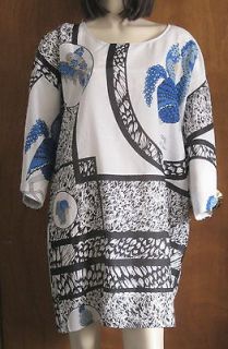 Henrik Vibskov Flimono Dress Black White Print Blue Bird Lined Size S 