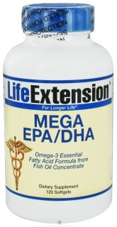 Life Extension   Mega EPA/DHA Omega 3 Essential Fatty Acid Formula 