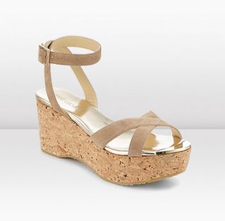 Jimmy Choo  Panther  Suede Wedge Sandals  JIMMYCHOO 