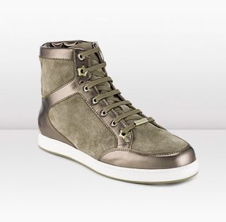 Jimmy Choo  Tokyo  Suede and Leather High Top Trainer  JIMMYCHOO 