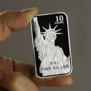 Lot of 10 X 10 Grams .999 Fine Silver Bullion Bar / Different style 