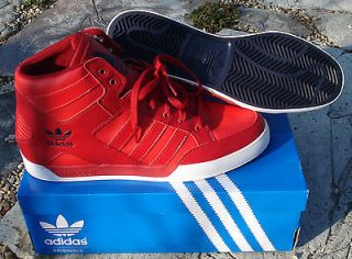 New Adidas Originals Mens HARD COURT HI 2.0 Red White Shoes Retro 