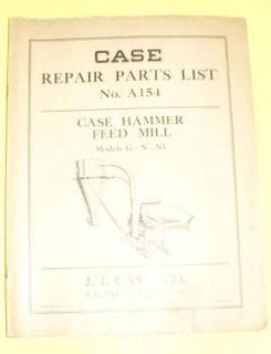Case 1932 Hammer Feed Mill Parts List   Great Booklet I