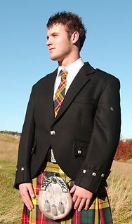 Great Gift Scotland Black Dress Argyle Jacket 100% Wool Size 38 