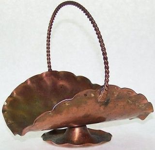 Vintage Gregorian Solid Copper Basket Made in USA