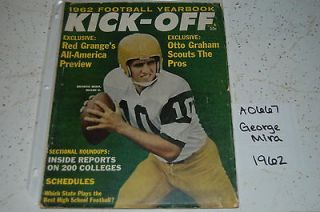  Football Yearbook Kick Of NCAA Pro NFL Miami U Goerge Mira Red Grange