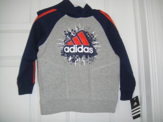 ADIDAS NWT Hoodie Top Logo Pull Over Sweat Shirt Bolt 2 2T 3 3T 4 4T 5 