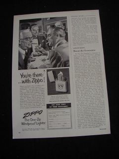 1953 zippo print ad rare magazine ad business men nice