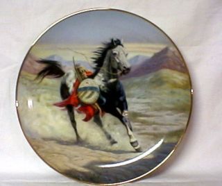 Rare 1st ISSUE SIOUX WAR PONY collector PLATE by PERILLO