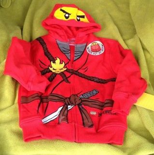 NWT LEGO NINJAGO KAI Boys Hoodie Sweatshirt size 5 Costume Red Ninja 