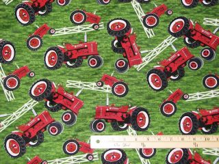 International Harvester Farmall Tractors Fabric by the 1/2 Yard BTHY