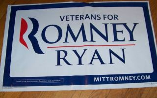   PAUL RYAN YARD SIGN VETERANS FOR USED & PAID NEW HAMPSHIRE RSP