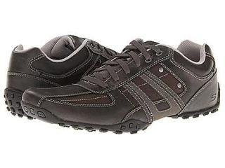 Skechers Citywalk TROJO 62889 Slip on Mens Leather Shoes Charcoal 
