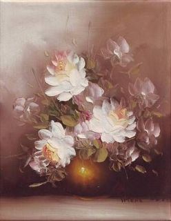 Original Irene Cox Oil Painting Flowers Roses, 1900s, signed
