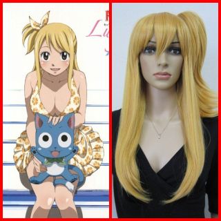   Tail Lucy Medium Clip on Ponytail Anime Cosplay Costume Party Hair Wig
