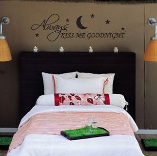 Always Kiss me Goodnight #2   Vinyl Wall Quote Decals
