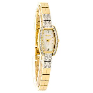 Elgin Womens Gold Plated Italian Mesh Watch with Diamond EG042