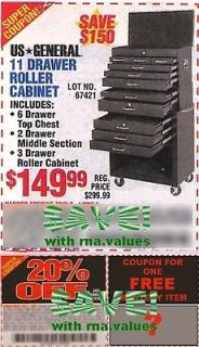 Newly listed 11 Drawer Rolling Tool Box Harbor Freight COUPON chest 