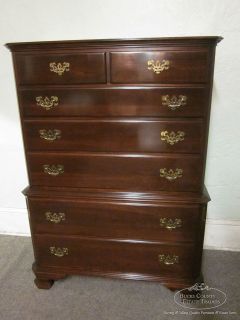 Ethan Allen Georgian Court Solid Cherry Tall Chest On Chest