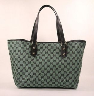GUCCI MONOGRAM ABBEY TOTE BAG GREEN LARGE NWT 100% AUTHENTIC LOWEST 
