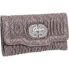 NEW GUESS BY MARCIANO GREY GRAY COOL DISCO SIGNATURE EMBOSSED WALLET 