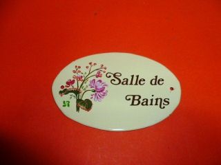 FRENCH floral GUEST HOUSE Plaque SALLE de BAINS