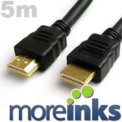 5m Gold Plated HDMI Cable / Lead V1.3b Full HD 1080p 3D LCD LED BluRay 