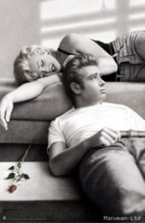 Marilyn Monroe & James Dean lounging on a sofa Poster