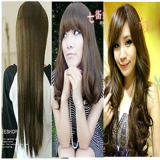   Color Women Onepiece Curly Wavy Straight Clip In Hair Extensions