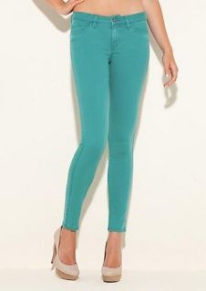 NWT $108 GUESS Brittney Ankle Skinny Jeans Colored CANDY Turquoise 