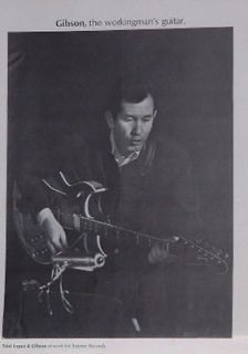 1967 Trini Lopez plays a Gibson,the workingmans guitar photo print ad